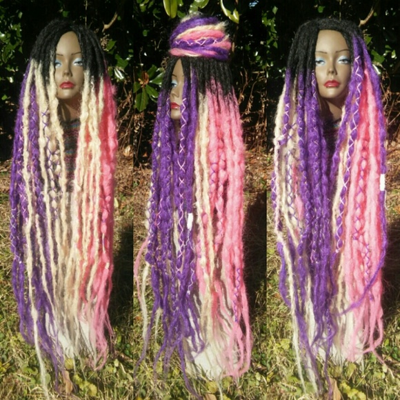 Myhairandstuff Accessories Long Knotty Black Purple Blonde Pink